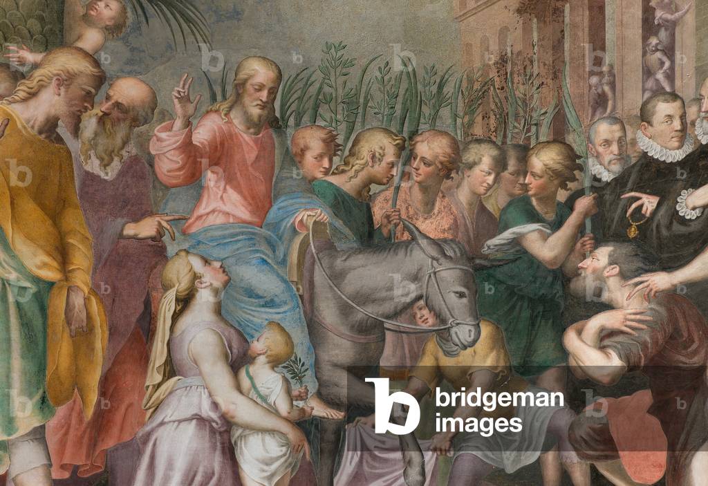 Apsis, Antonio Campi, Jesu Eingang nach Jerusalem 1582-84, Detail