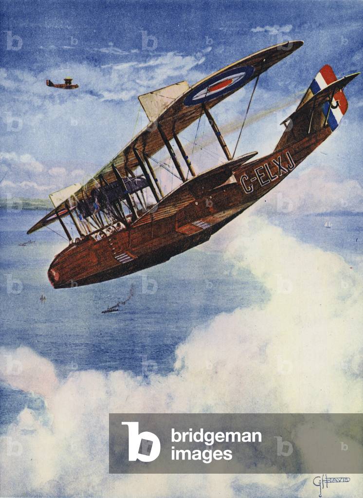 "Ein fliegendes Boot (Farbe litho)" von George Horace Davis