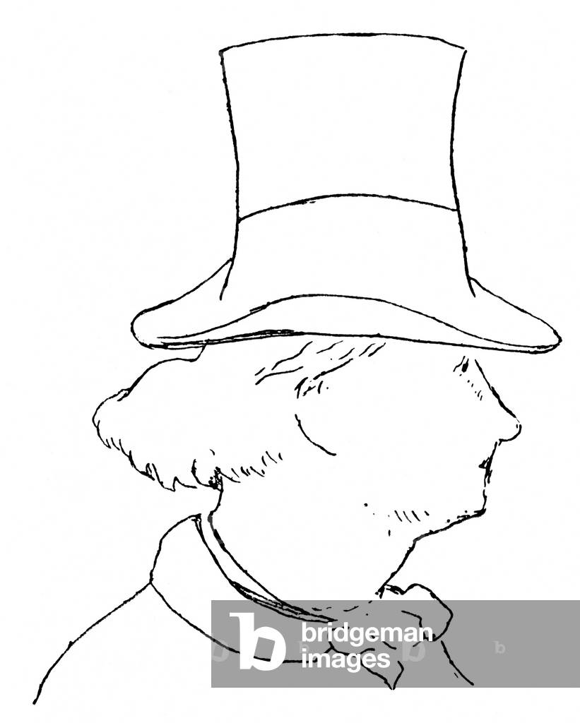 Immagine di Incisione "Ritratto di Charles Beaudelaire" di Edouard Manet, b/w