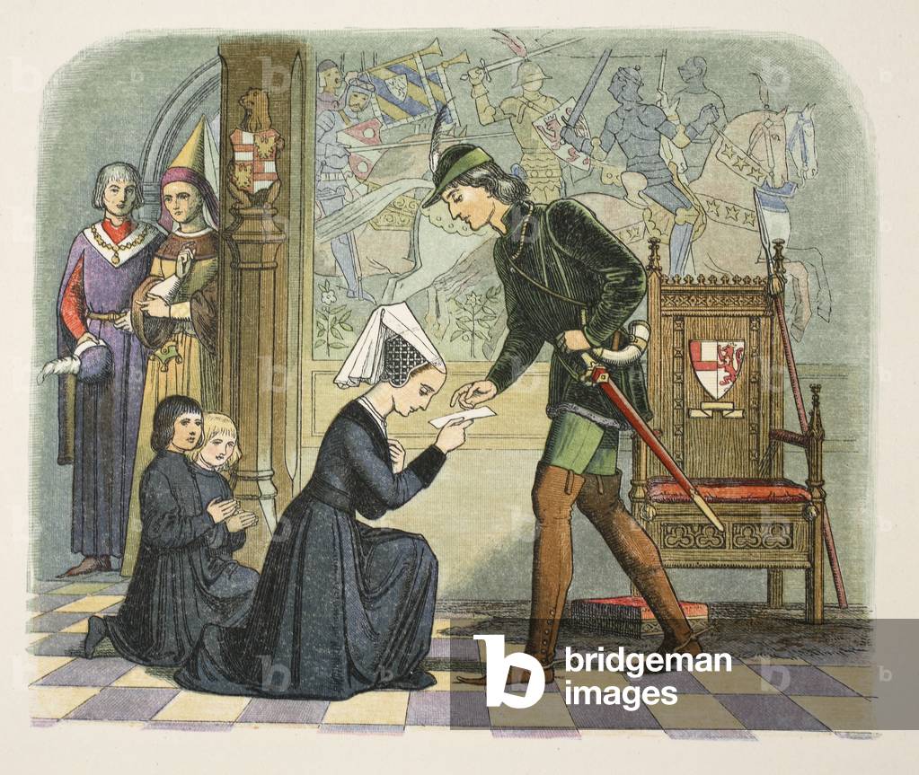 Edward IV und Lady Elizabeth Grey, 1. Mai 1464, von A Chronicle of England BC 55 bis AD 1485, Kneipe. London, 