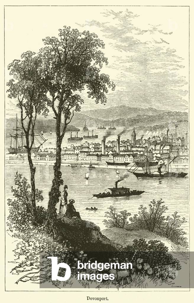 "Devonport (incisione)" di English School, b/w