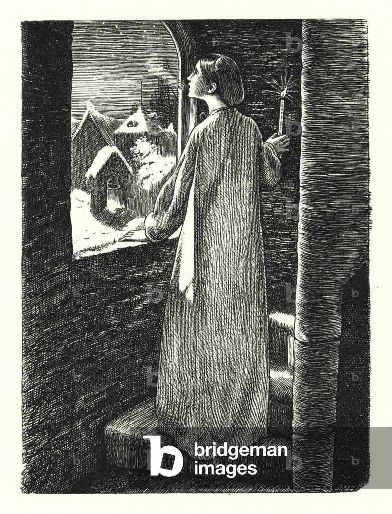 St Agnes' Eve (engraving) by John Everett Millais