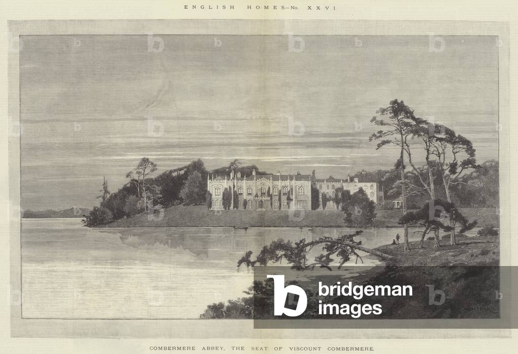 "Abbazia di Combermere" 1890 di Charles Auguste Loye, b/w