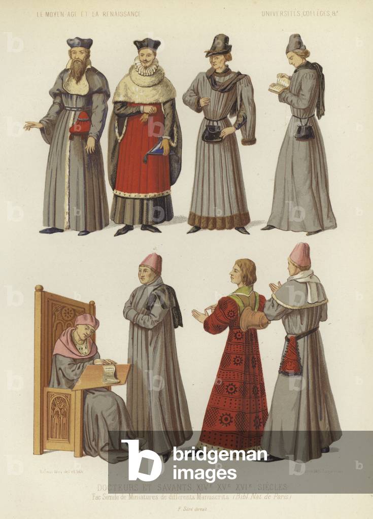 Medici e scienziati del XIV, XV e XVI secolo (chromolitho)