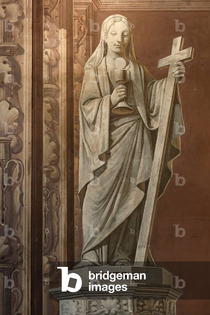 Rumilly church. Wall painting.  Allegory of loyalty.  France.