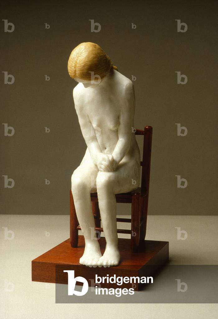 Young Girl with Plait, 1977 (wax and wood)