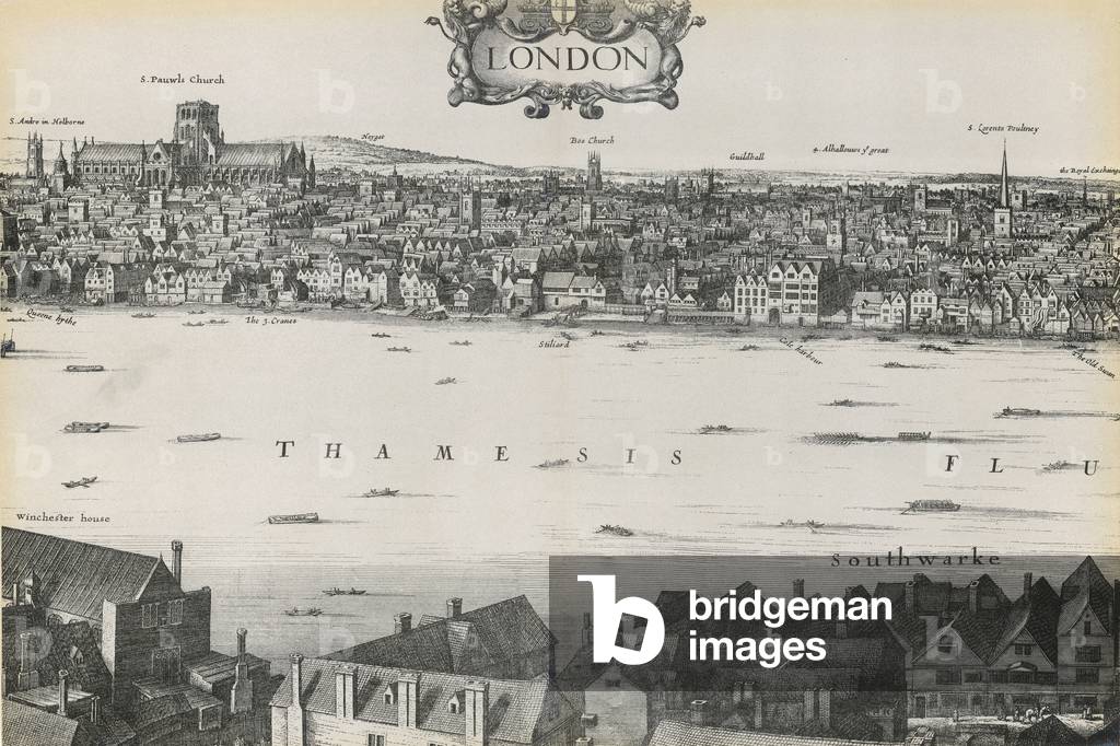 Veduta di Londra di Wenceslaus Hollar, 1647 (incisione)