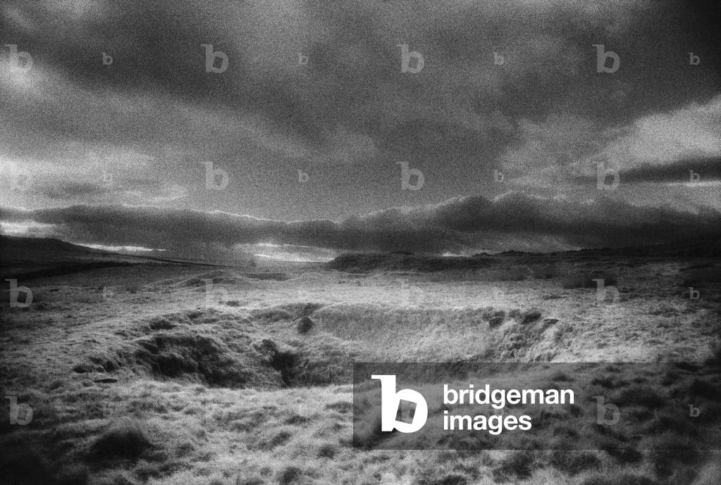 Bodmin Moor, Cornwall, England (b/w photo)