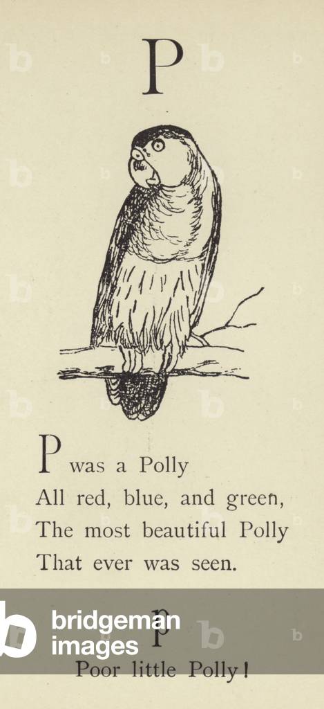 "La lettera P (incisione)" di Edward Lear, b/w