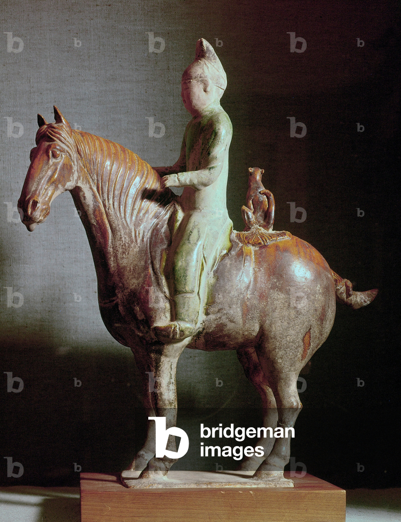 Horse with rider (terracotta)