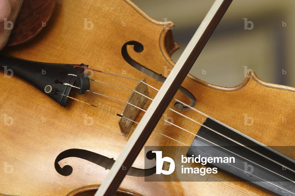 Altviola - mit Bogen auf den Streichern.