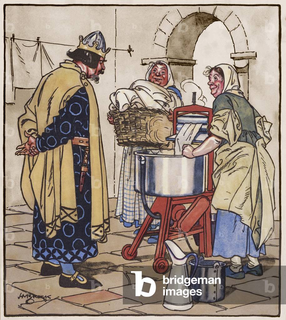 King John und die elektrische Waschmaschine (Farblitho)