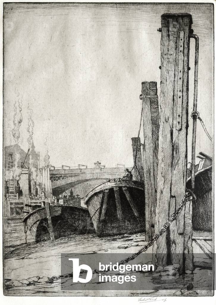 Barges over the Mud 1914 by Leslie Moffat Ward