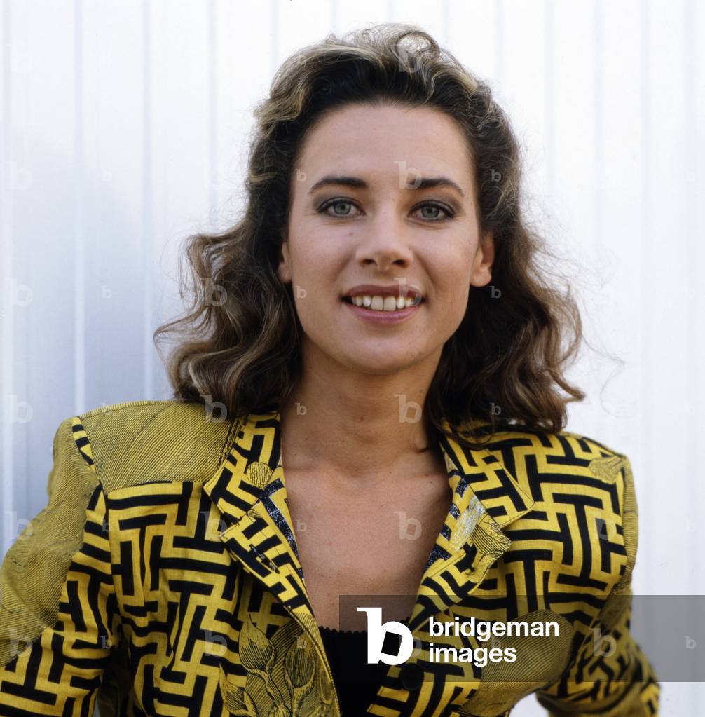 La conduttrice televisiva e giornalista tedesca Sabine Sauer, intorno al 1989