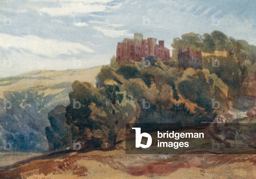 Immagine di Stampa "Castello di Dunster (litografia a colori)" 1901 di William Callow