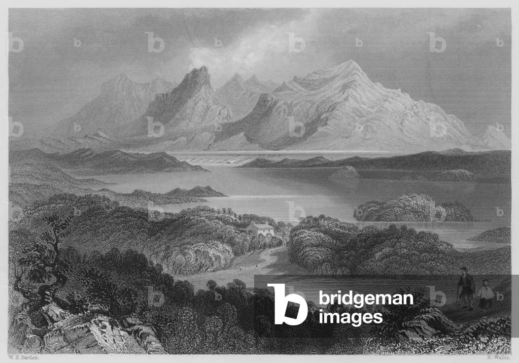 "Garromin" von William Henry Bartlett, b/w