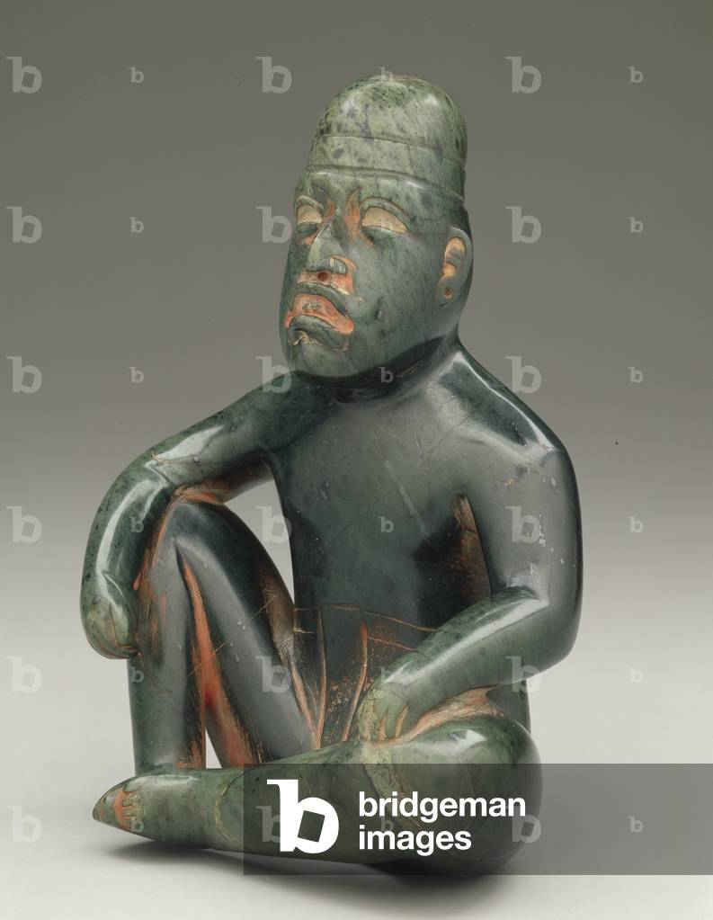 Figurine assise avec genou surélevé par Mexican School