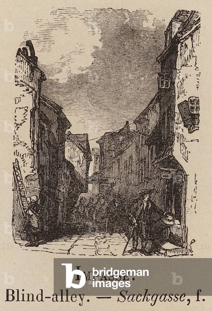 "Le Vocabulaire Illustre: Sackgasse; Sackgasse (Gravur)" 1873 von European School