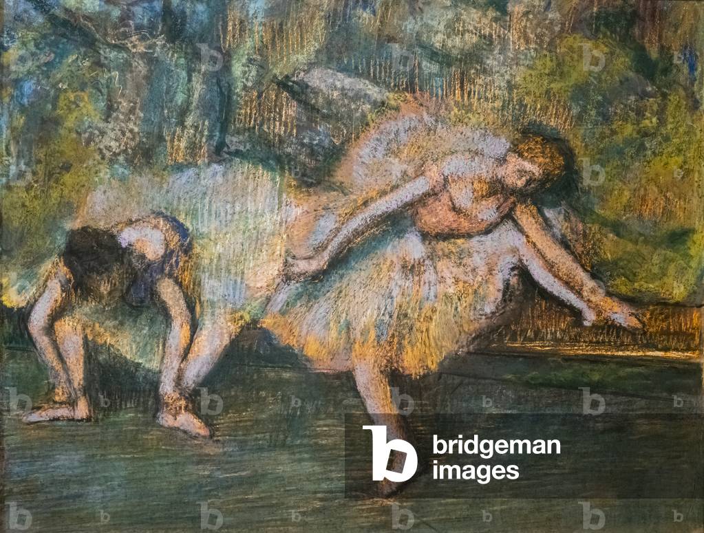 Zwei Tänzer. Um 1900. Pastell auf Papier auf Karton.