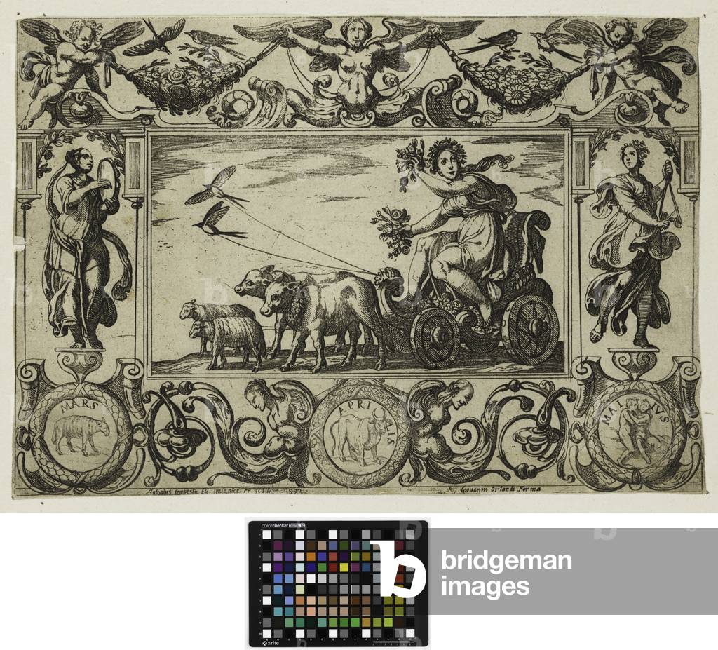 Die vier Jahreszeiten: Frühling, 1592 (Radierung)