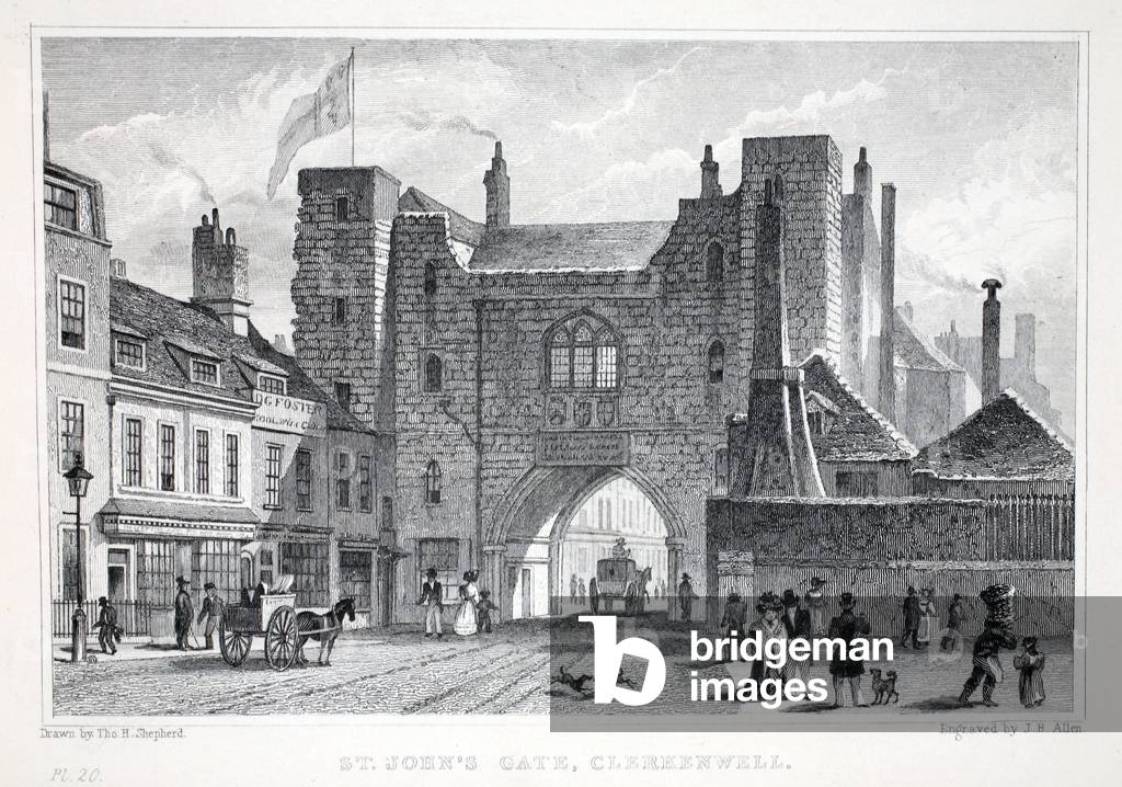 St Johns Gate, 1827-1829 par Thomas Hosmer Shepherd