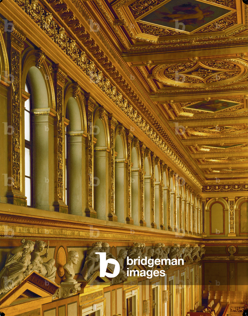 Ritratti di compositori sotto le finestre della Sala d'Oro del palazzo dei concerti del Musikverein di Vienna 