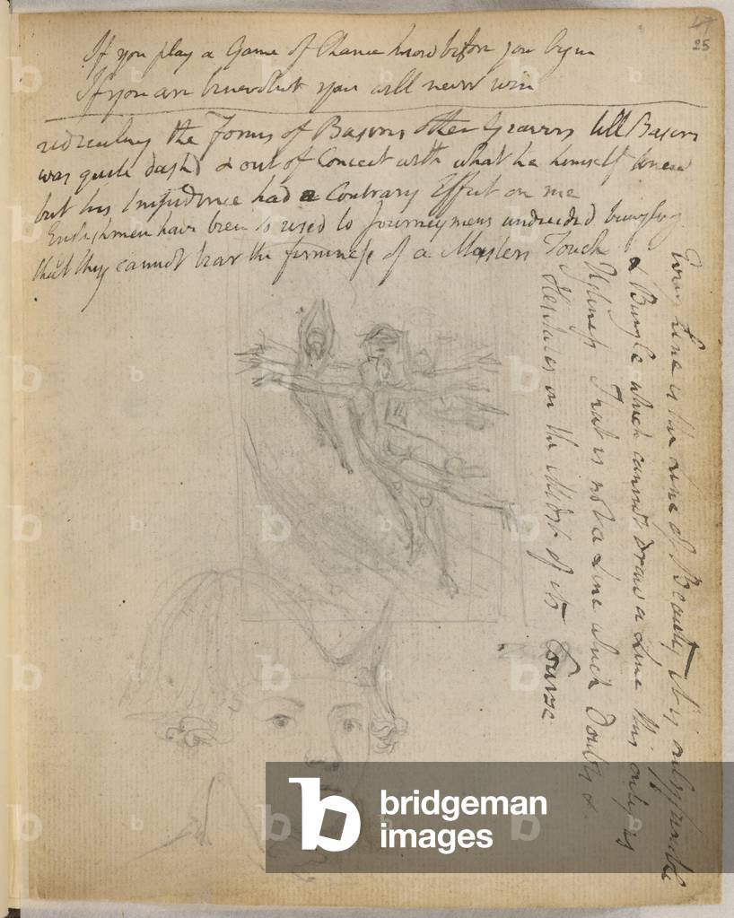 "Emblem 26; Figuren steigen nach oben" von William Blake, b/w