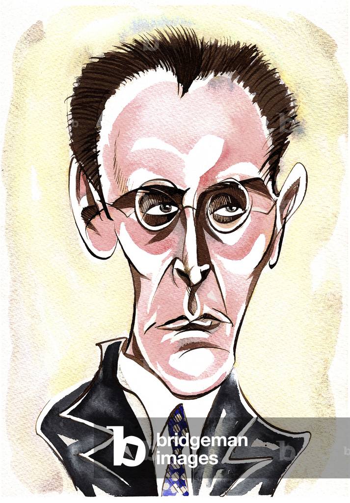 Anton von Webern - caricatura a colori