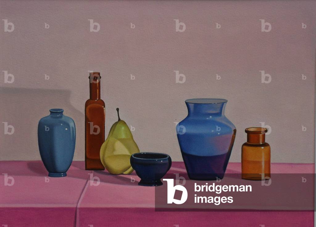 stillleben mit Ein porzellan birne, 1995 (öl auf papier)