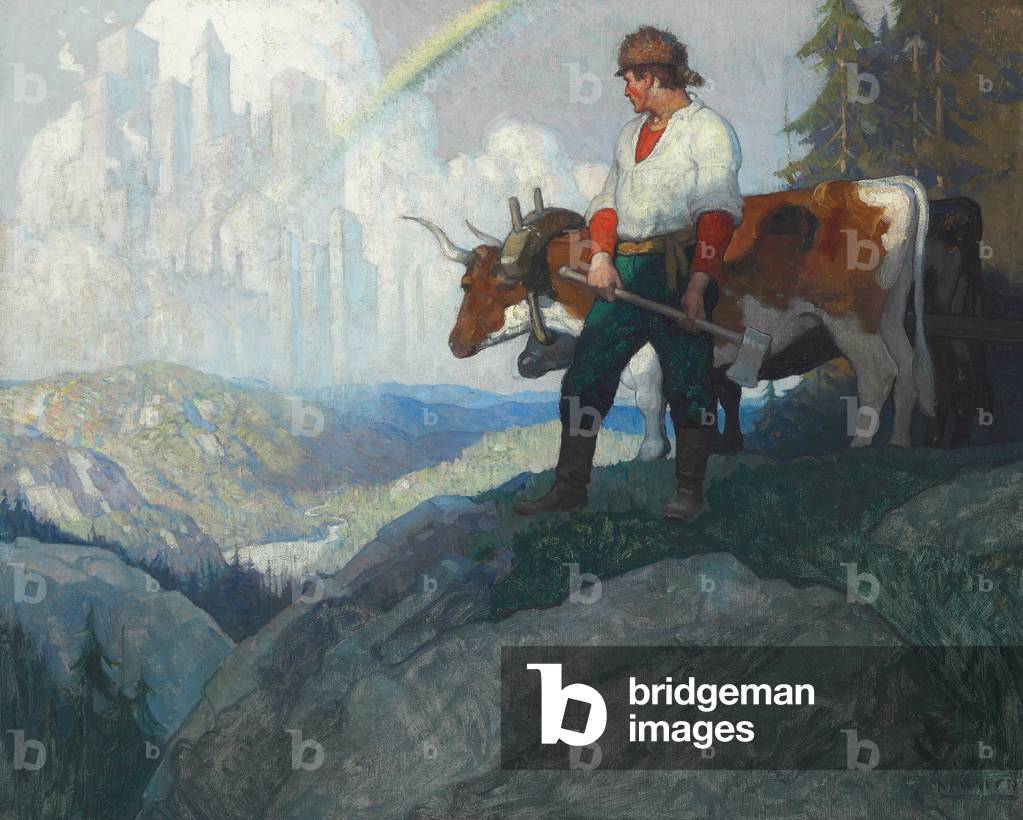 Image of Painting depicting The Pioneer and the Vision 1918 by Newell Convers Wyeth