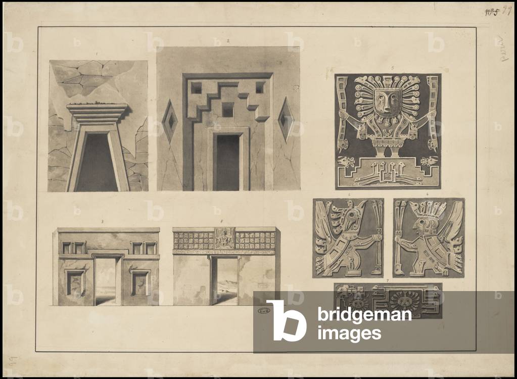 Una collezione di opere d'arte originali di Waldeck della Mesoamerica, scatola 6 di 22, 1831 (stampa)