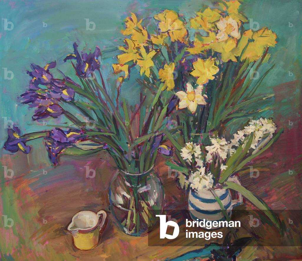 Narcisi, giacinti e iris, 2010 (olio su tela)