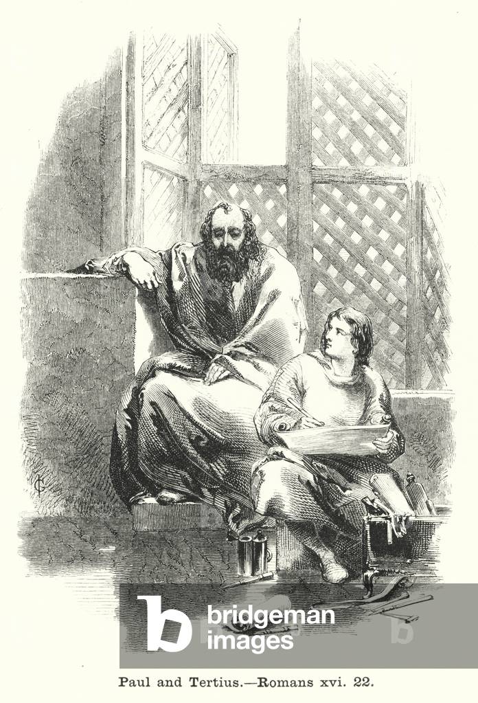 Paul und Tertius, Römer xvi, 22 (Gravur)