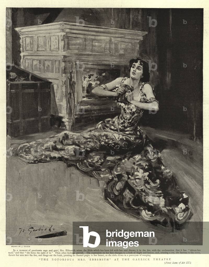 "The Notorious Mrs Ebbsmith" at the Garrick Theatre (litho)