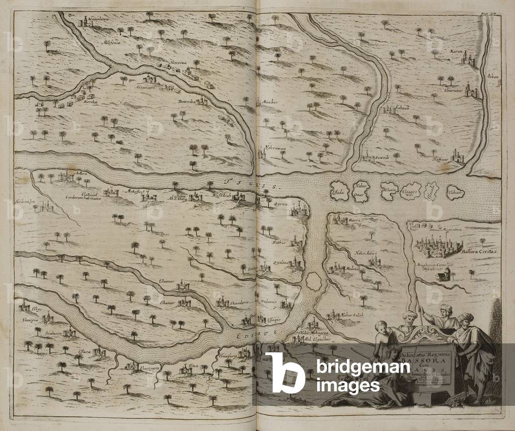 Mappa di Bassra (Al Bashrah) nel XVII secolo.