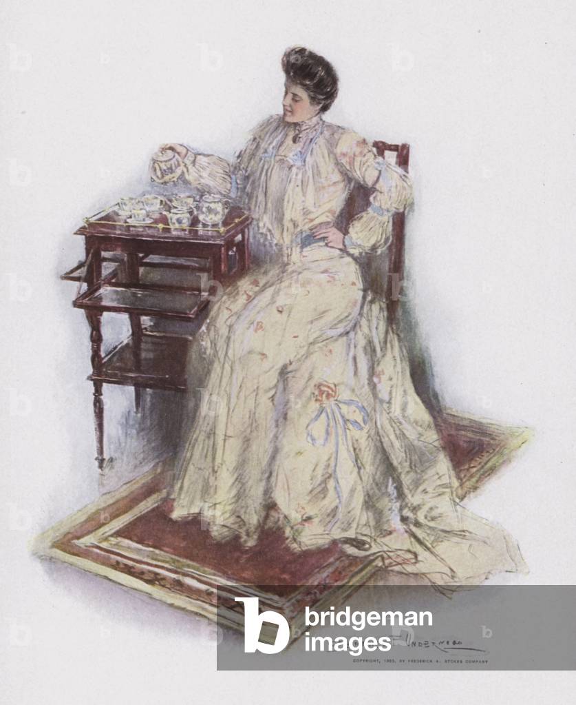 "Über die Teetassen (Farbe litho)" von Clarence F. Underwood