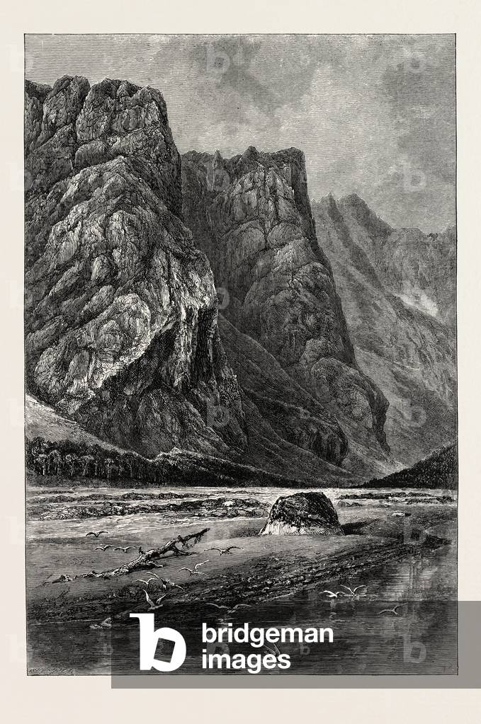 Il Romsdal, vicino Horgheim. La Valle Romsdal, attraverso la quale il fiume Rauma passa al Romsdalfjord,