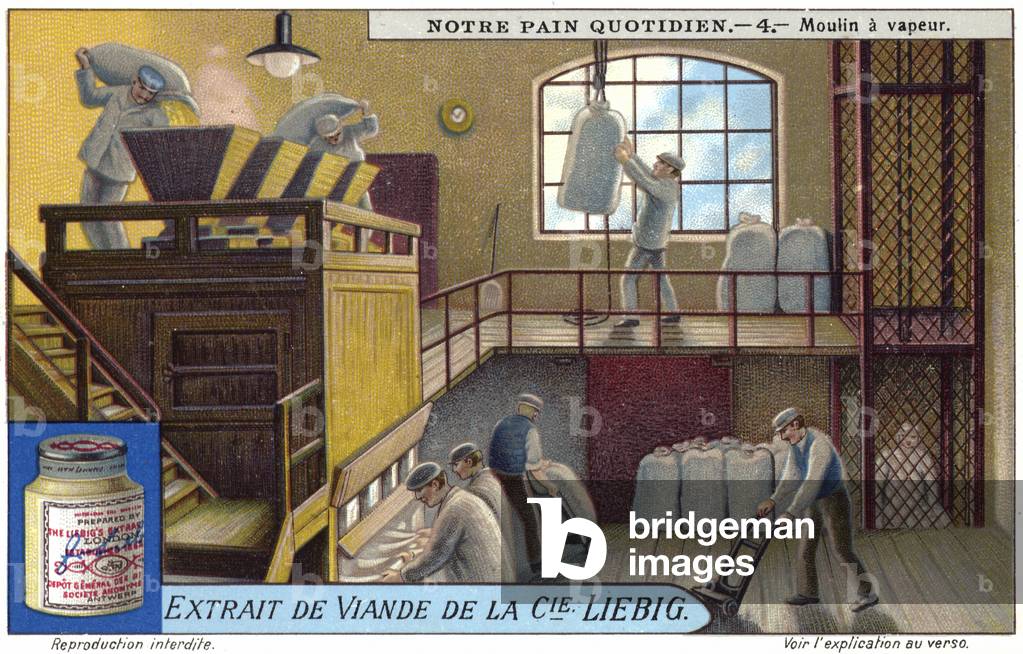Image of Print depicting Steam-powered flour mill (chromolitho) 1900 by European Artist