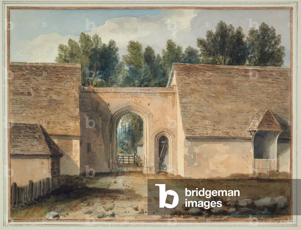 South gateway of the college at Maidstone, Kent, 1800-94 (Watercolour)