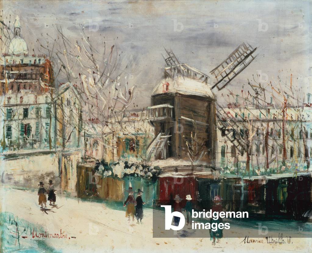 Image of The Moulin de la Galette in the Snow, Montmartre (oil by