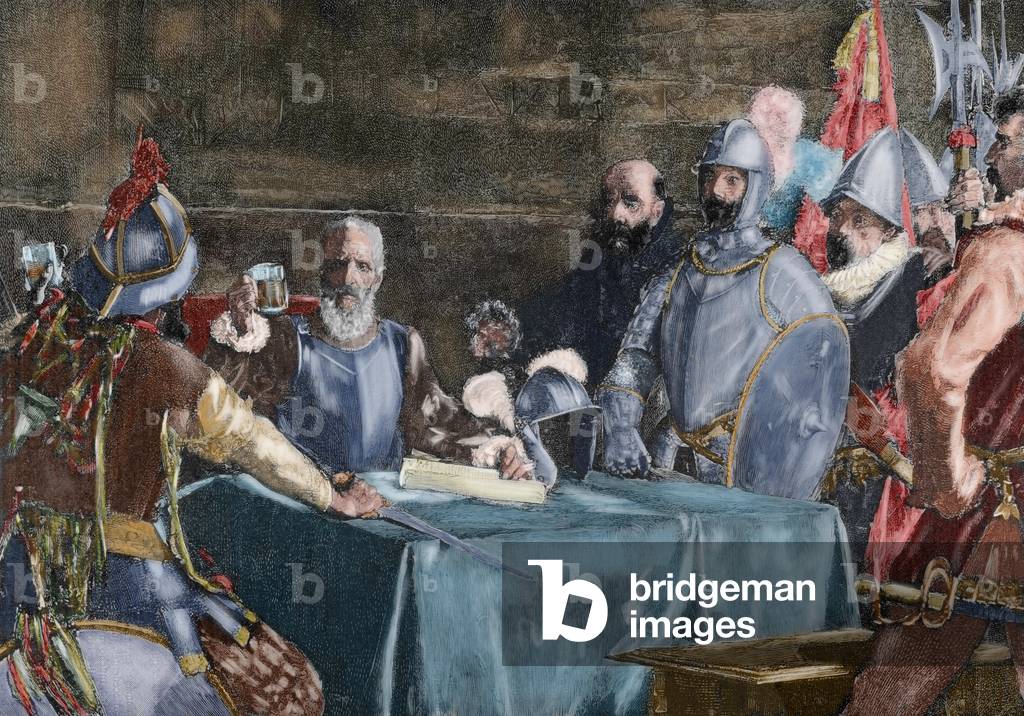 Image of The Blood Compact's ceremony between Miguel Lopez de Legazpi