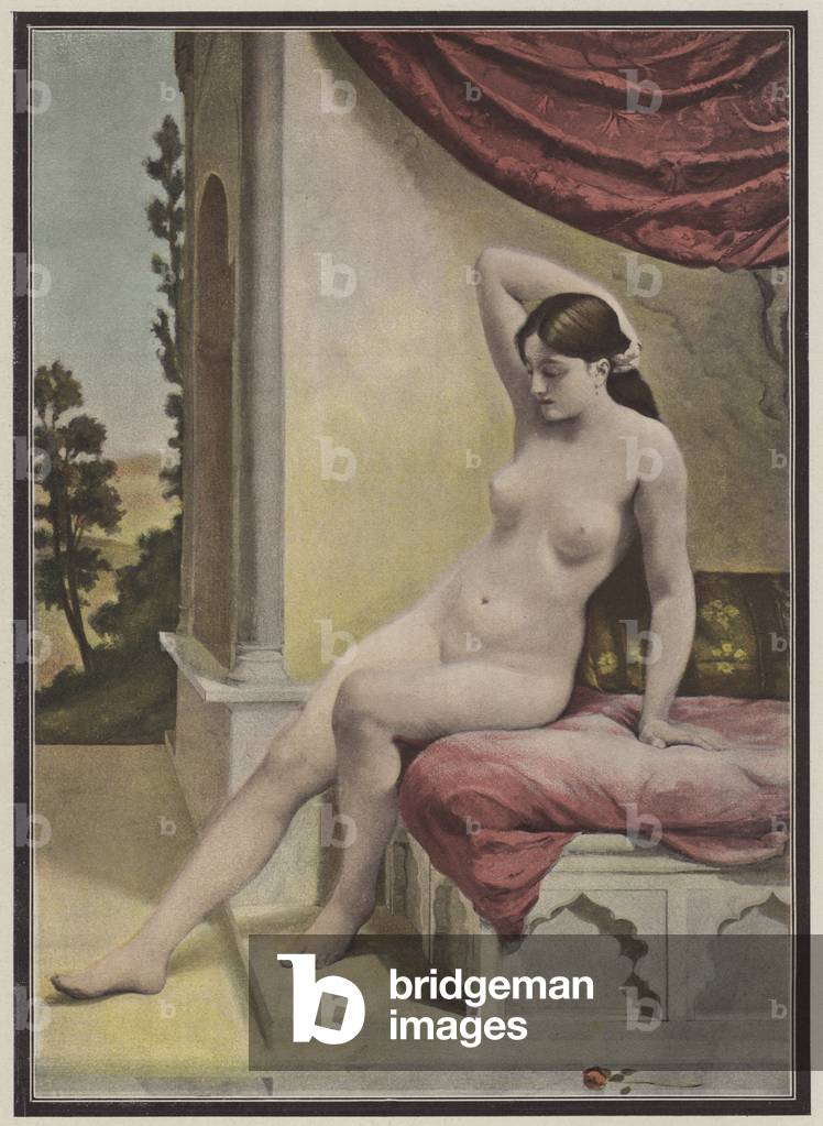 Das türkische Bad (Farbe Litho)