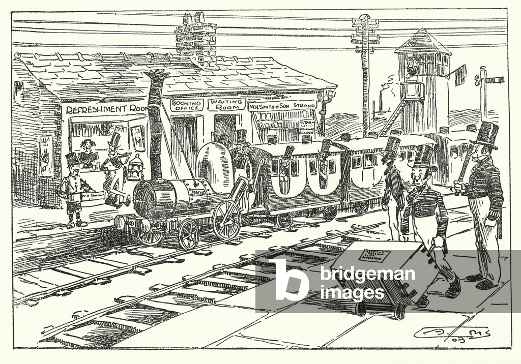 15th September 1830, The First Railway Train (litho)