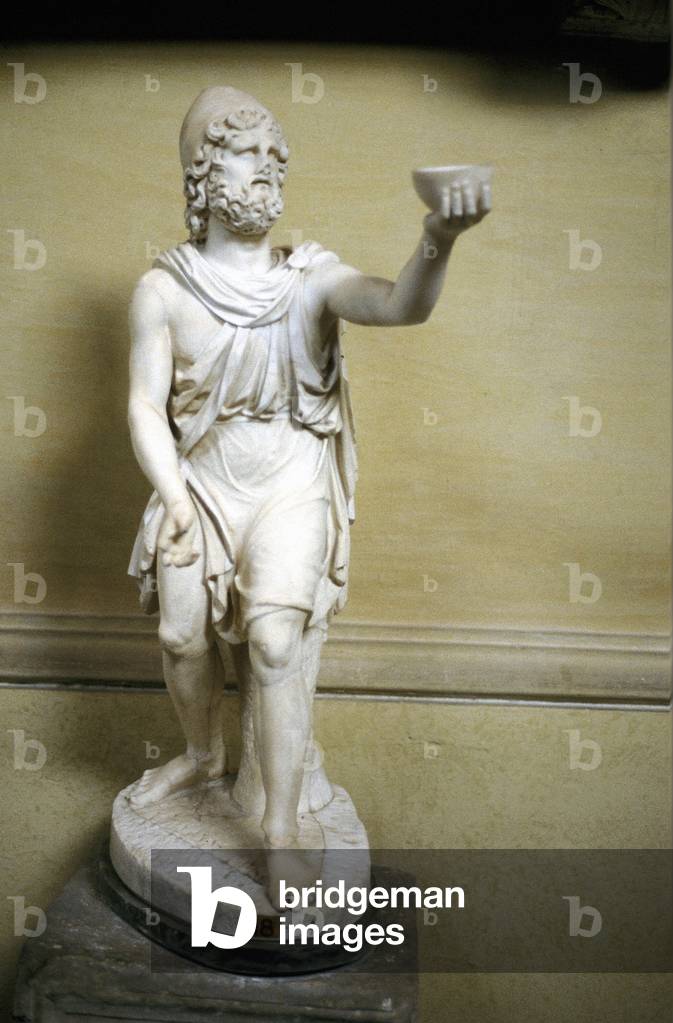 Bild von Skulptur "Odysseus (Odysseus) Held von Homers epischem Gedicht The Odyssey. Statue.", b/w