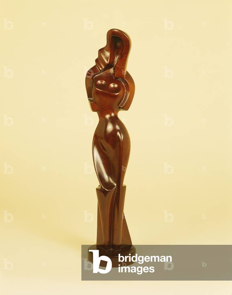Donna in piedi; Femme Debout, (verniciato mogano)