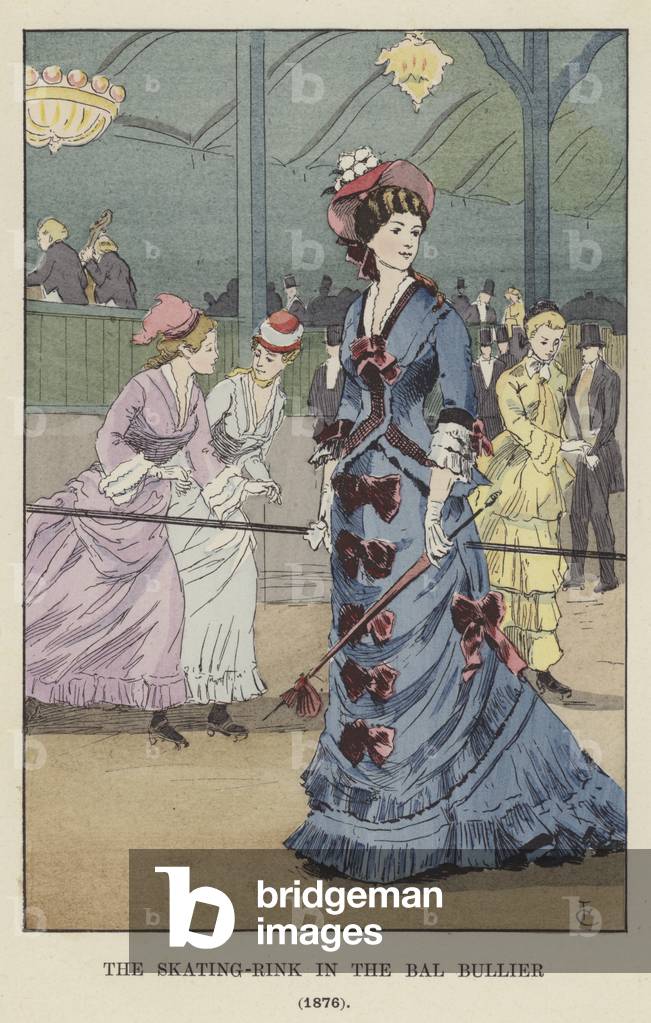 il pattinaggio-pista nel Bal Bullier, 1876 (colore lito)