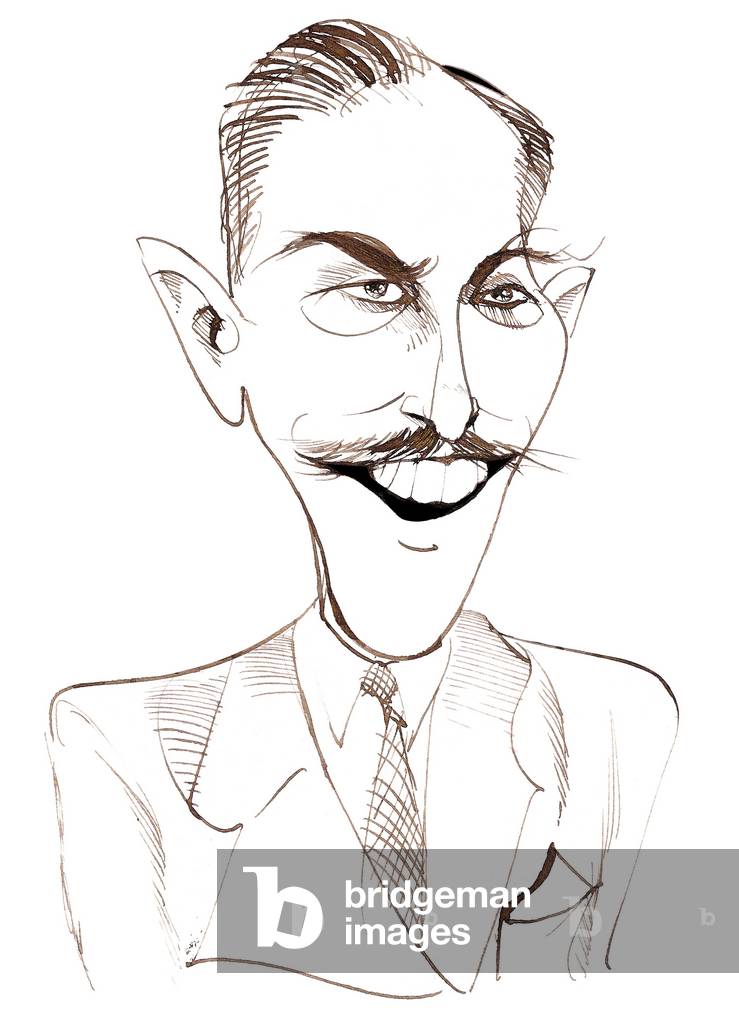 Walt Disney, amerikanischer Filmproduzent, Wirtschaftsmagnat, Cartoonist und Animator; Karikatur