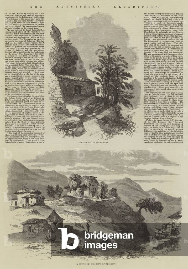 "La Spedizione Abissiniana (incisione)" 1868 di English School, b/w