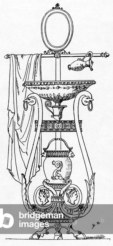 Lavabo ateniese stile impero (incisione)