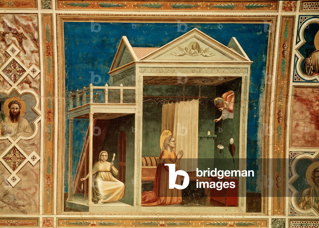 Die Verkündigung an die Heilige Anna, Mutter der Jungfrau Maria (Tempera auf Holz)